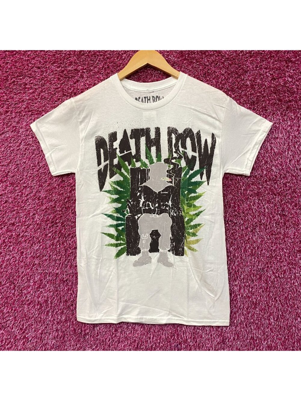 Death Row Records Puffy Electric Chair Inmate Logo Rap Tee Small